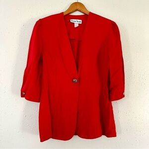 Ronni Nicole Red Shoulder Pad Vintage Blazer 90s 80s Retro Size 8